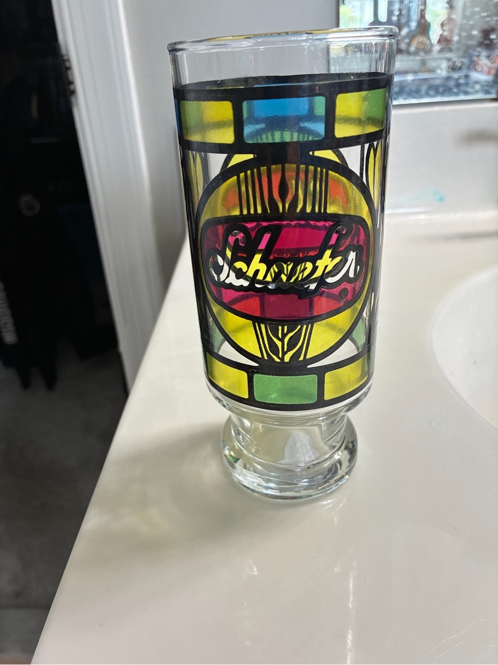 Schaefer Stained-Glass Style Decorative Glass - Multi-Color